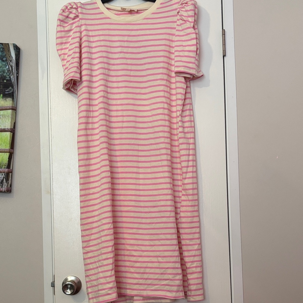 Peach Love California Striped Mini Dress